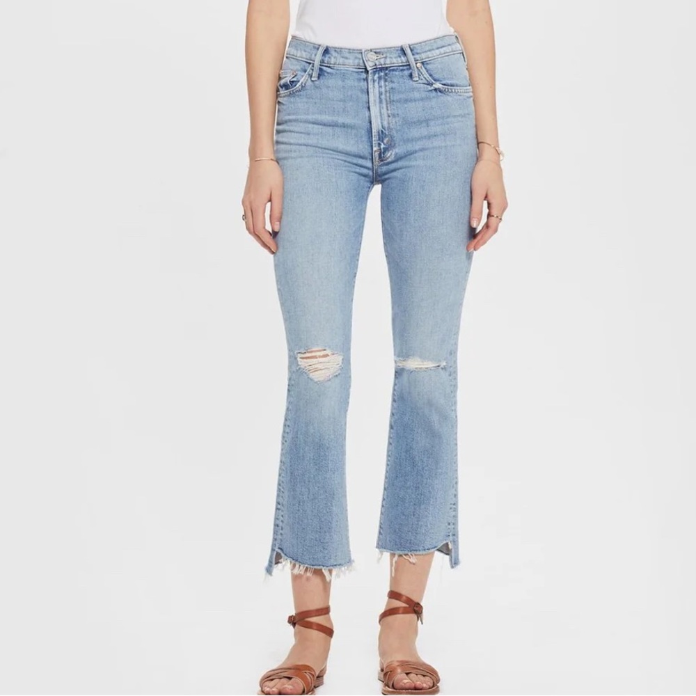 MOTHER The Insider Crop Step Fray Jeans in The Problem With Miracles Sz 28